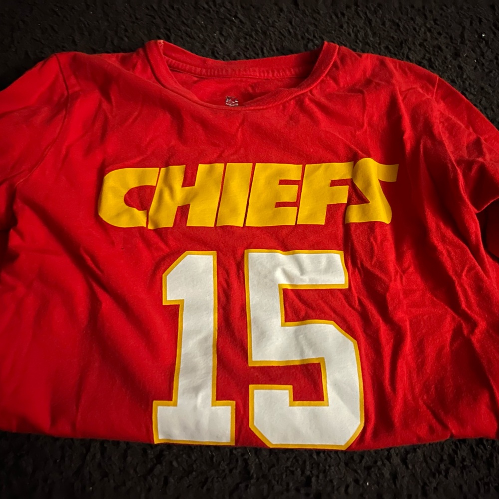 NFL Kids Red Tee with Yellow Chiefs Print